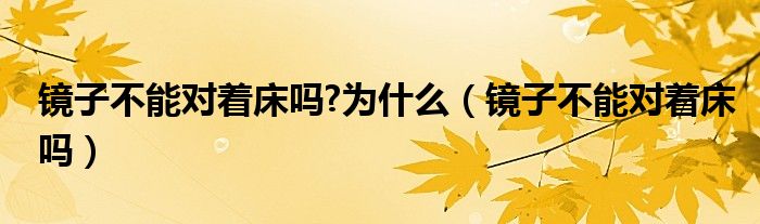 镜子不能对着床吗?为什么（镜子不能对着床吗）