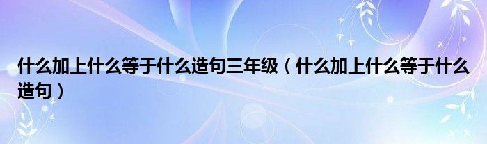 什么加上什么等于什么造句三年级（什么加上什么等于什么造句）