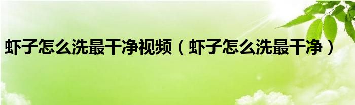 虾子怎么洗最干净视频（虾子怎么洗最干净）