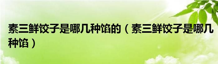 素三鲜饺子是哪几种馅的（素三鲜饺子是哪几种馅）