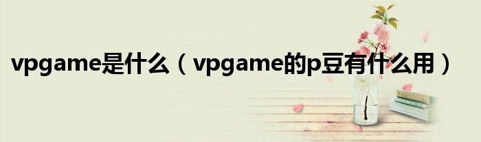 vpgame是什么（vpgame的p豆有什么用）