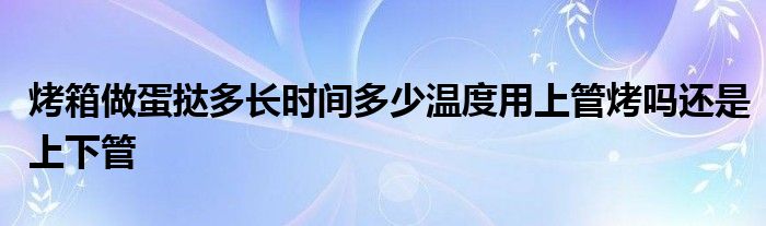 烤箱做蛋挞多长时间多少温度用上管烤吗还是上下管