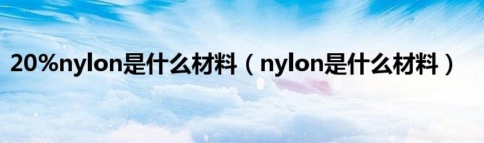 20%nylon是什么材料（nylon是什么材料）