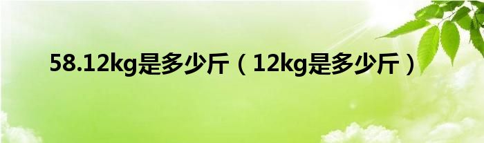 58.12kg是多少斤（12kg是多少斤）