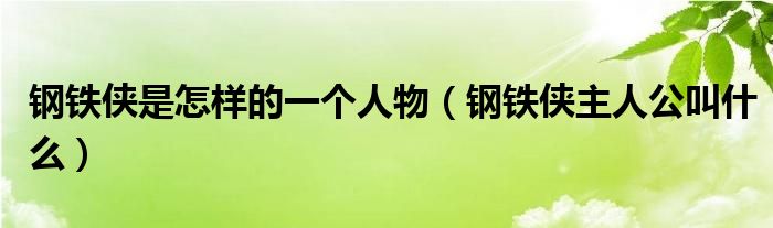 钢铁侠是怎样的一个人物（钢铁侠主人公叫什么）