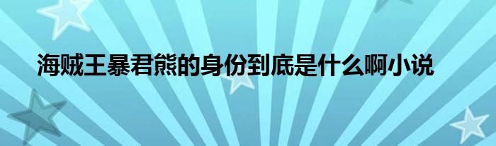 海贼王暴君熊的身份到底是什么啊小说