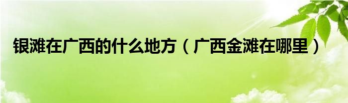 银滩在广西的什么地方（广西金滩在哪里）