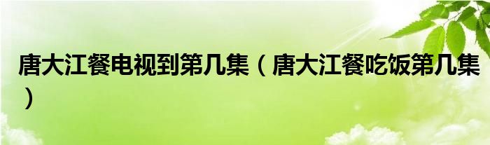 唐大江餐电视到第几集（唐大江餐吃饭第几集）