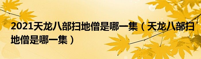 2021天龙八部扫地僧是哪一集（天龙八部扫地僧是哪一集）