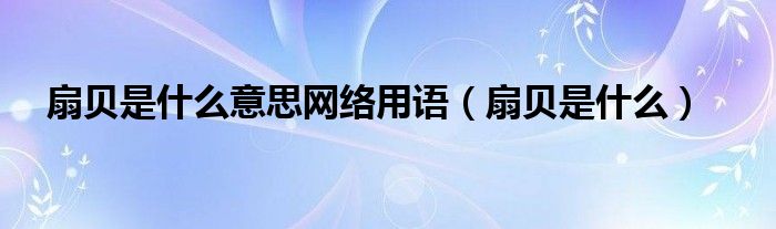 扇贝是什么意思网络用语（扇贝是什么）