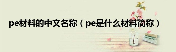 pe材料的中文名称（pe是什么材料简称）