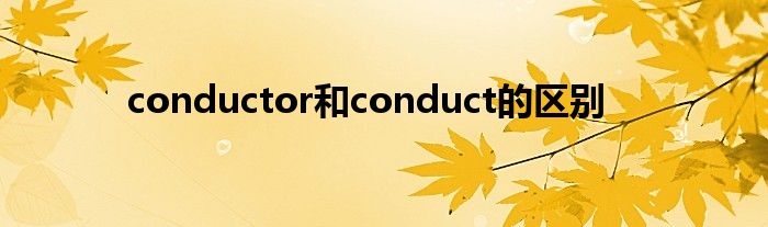 conductor和conduct的区别