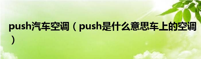 push汽车空调（push是什么意思车上的空调）