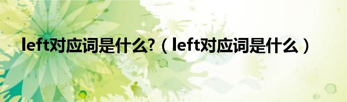 left对应词是什么?（left对应词是什么）