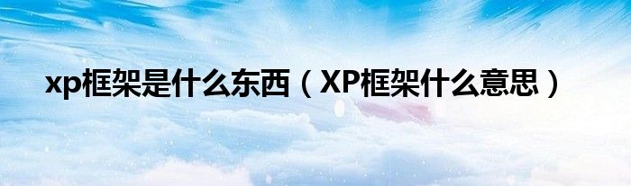 xp框架是什么东西（XP框架什么意思）