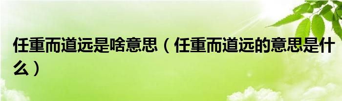 任重而道远是啥意思（任重而道远的意思是什么）