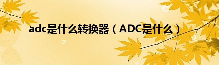 adc是什么转换器（ADC是什么）