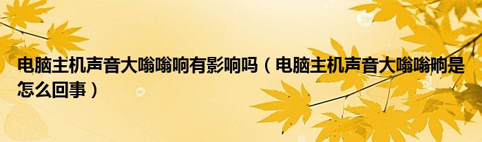 电脑主机声音大嗡嗡响有影响吗（电脑主机声音大嗡嗡响是怎么回事）