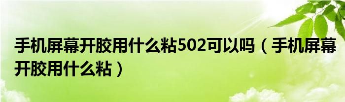 手机屏幕开胶用什么粘502可以吗（手机屏幕开胶用什么粘）