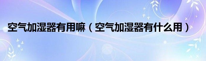 空气加湿器有用嘛（空气加湿器有什么用）