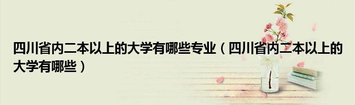 四川省内二本以上的大学有哪些专业（四川省内二本以上的大学有哪些）