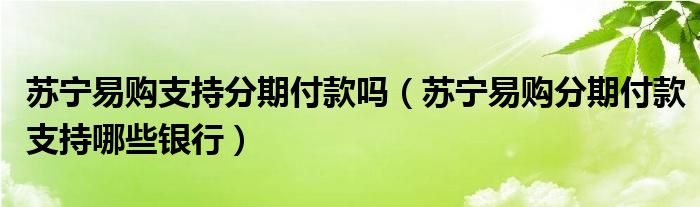 苏宁易购支持分期付款吗（苏宁易购分期付款支持哪些银行）