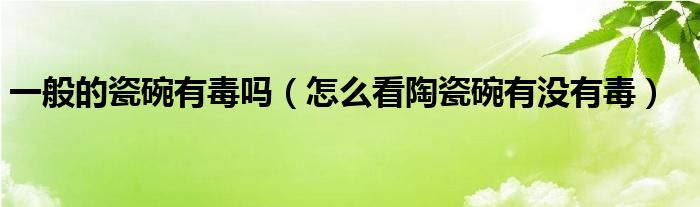 一般的瓷碗有毒吗（怎么看陶瓷碗有没有毒）