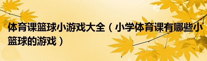 体育课篮球小游戏大全（小学体育课有哪些小篮球的游戏）