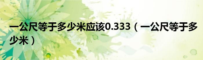 一公尺等于多少米应该0.333（一公尺等于多少米）