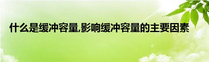 什么是缓冲容量,影响缓冲容量的主要因素