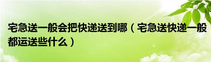 宅急送一般会把快递送到哪（宅急送快递一般都运送些什么）