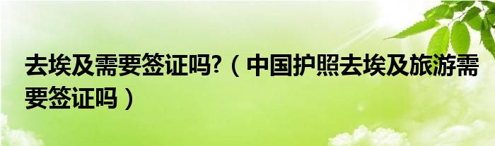 去埃及需要签证吗?（中国护照去埃及旅游需要签证吗）