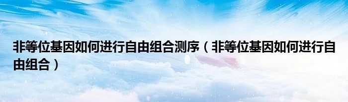 非等位基因如何进行自由组合测序（非等位基因如何进行自由组合）