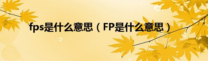 fps是什么意思（FP是什么意思）