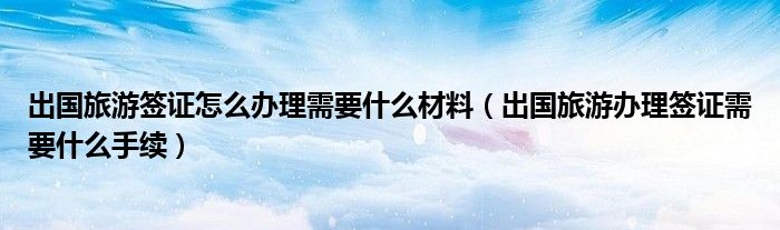 出国旅游签证怎么办理需要什么材料（出国旅游办理签证需要什么手续）