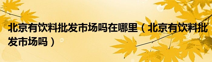 北京有饮料批发市场吗在哪里（北京有饮料批发市场吗）