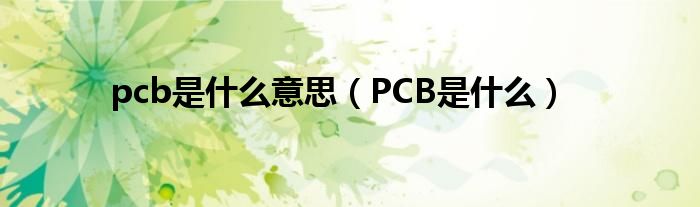 pcb是什么意思（PCB是什么）