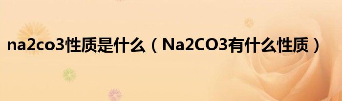 na2co3性质是什么（Na2CO3有什么性质）