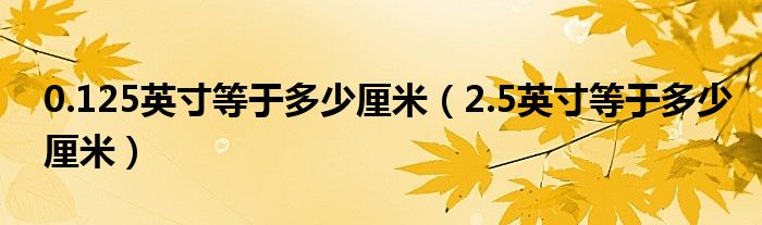 0.125英寸等于多少厘米（2.5英寸等于多少厘米）