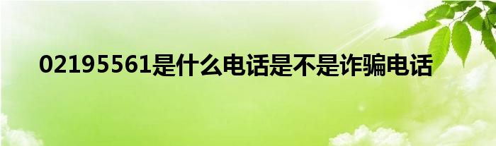 02195561是什么电话是不是诈骗电话