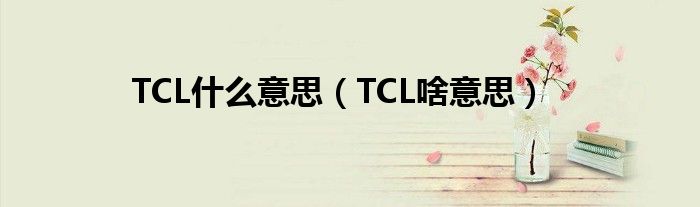 TCL什么意思（TCL啥意思）