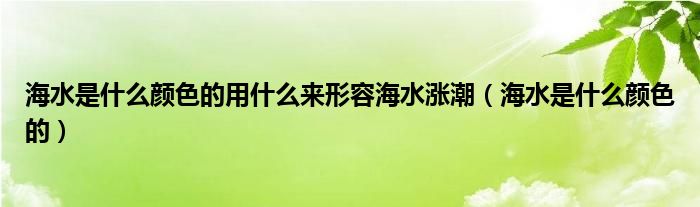 海水是什么颜色的用什么来形容海水涨潮（海水是什么颜色的）