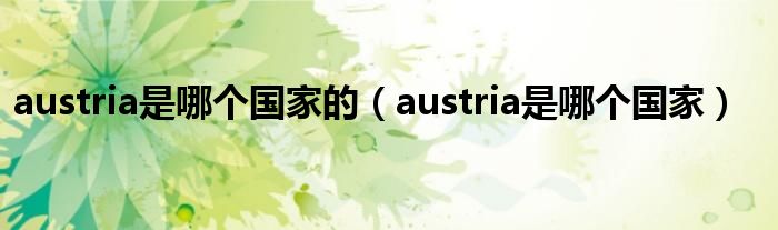 austria是哪个国家的（austria是哪个国家）