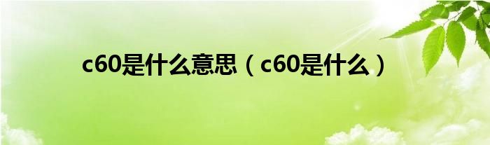 c60是什么意思（c60是什么）