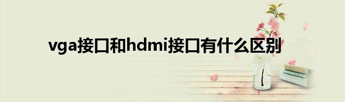 vga接口和hdmi接口有什么区别