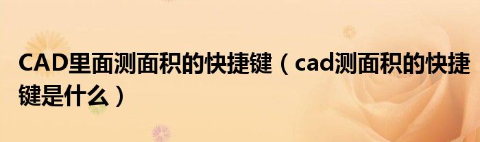 CAD里面测面积的快捷键（cad测面积的快捷键是什么）