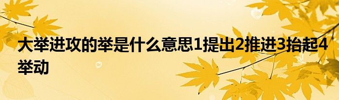 大举进攻的举是什么意思1提出2推进3抬起4举动