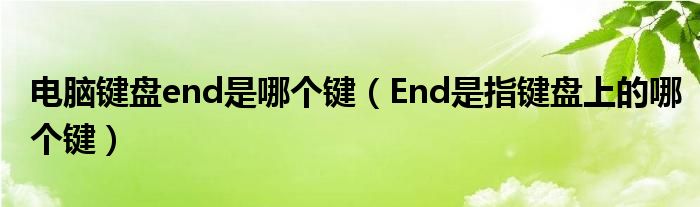 电脑键盘end是哪个键（End是指键盘上的哪个键）