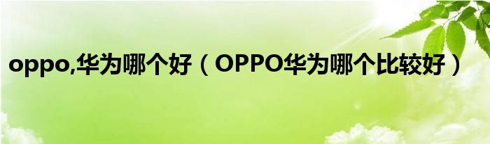 oppo,华为哪个好（OPPO华为哪个比较好）