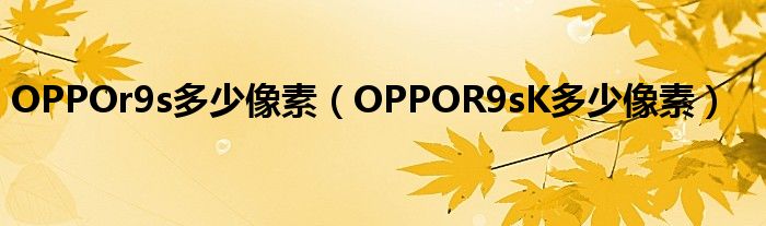 OPPOr9s多少像素（OPPOR9sK多少像素）